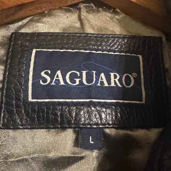 Vintage Saguaro Genuine Leather Croc-Embossed Black Jacket Y2K Style Size Large - Picture 13 of 14
